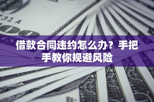 武汉借款合同违约怎么办？手把手教你规避风险