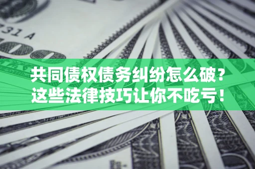 武汉共同债权债务纠纷怎么破？这些法律技巧让你不吃亏！