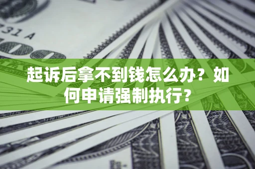 武汉起诉后拿不到钱怎么办？如何申请强制执行？
