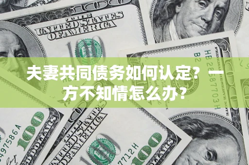 武汉夫妻共同债务如何认定？一方不知情怎么办？