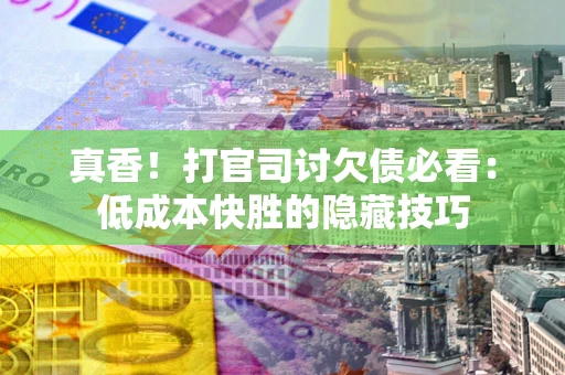 武汉真香！打官司讨欠债必看：低成本快胜的隐藏技巧